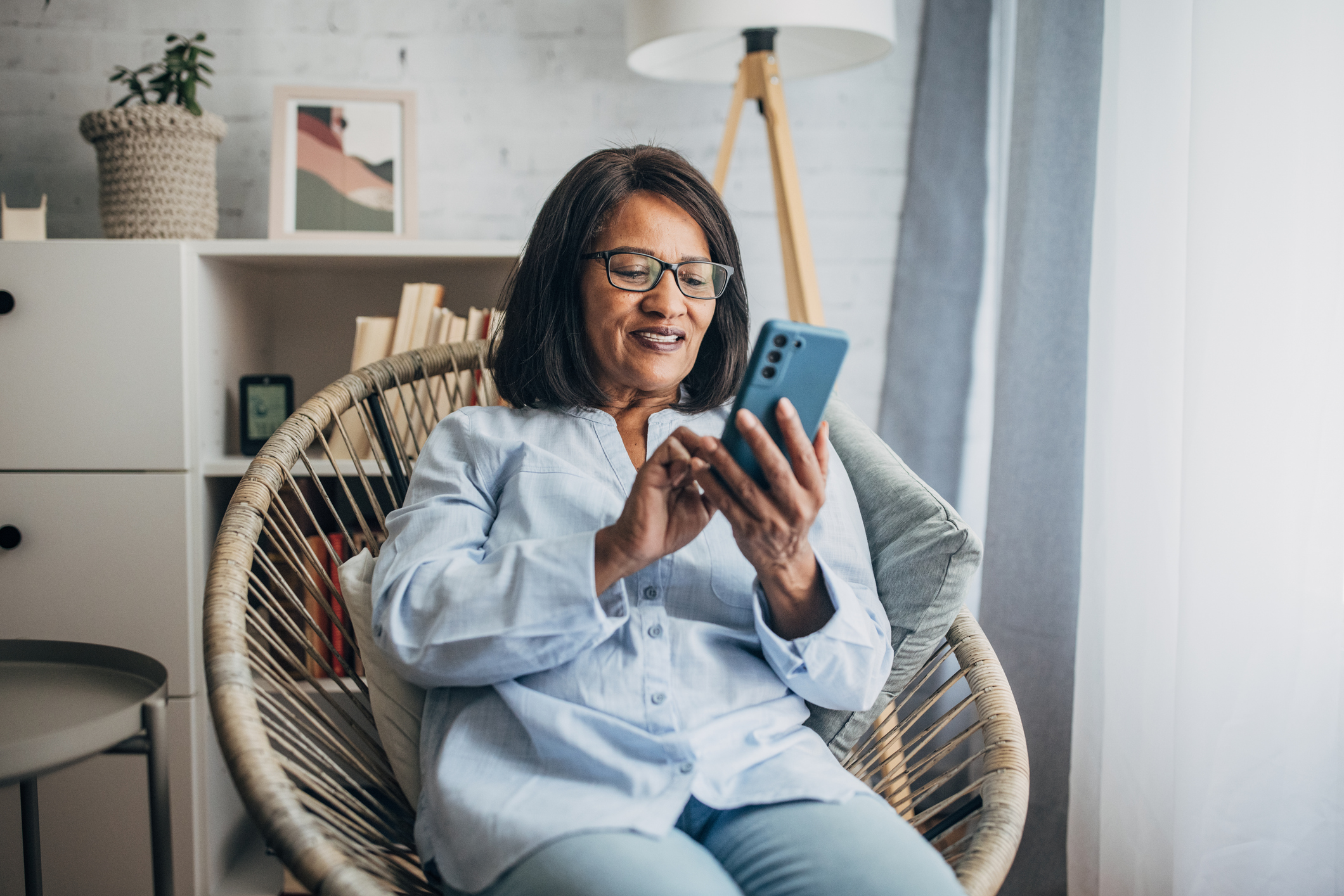 Older Woman looking at her phone